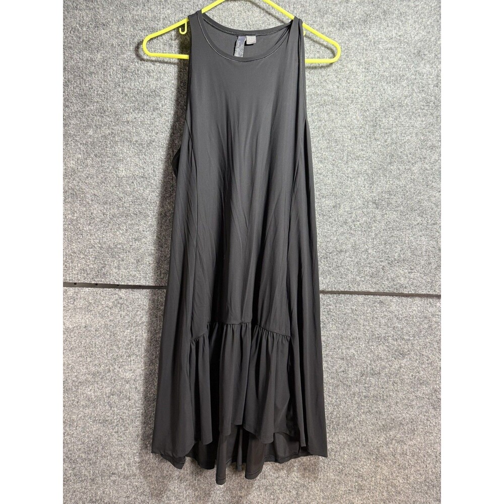 Sweaty Betty Athlete Racerback Dress Black Sz 6 Ruffle Hem Athletic Pe